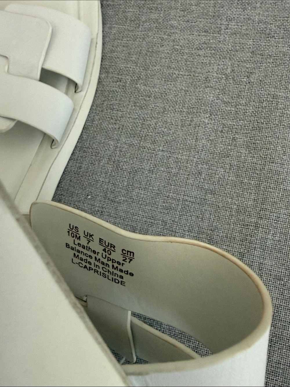 Franco Sarto White Double-Strap Leather Slide Sandals